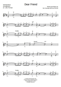 Cho Yong-pil - Dear Friend violin sheet music