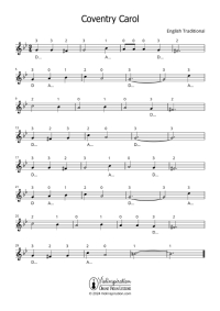 Coventry Carol violin sheet music tutorial