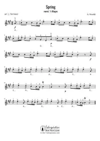 Free Violin Sheet Music - A. Vivaldi – Spring, easy version