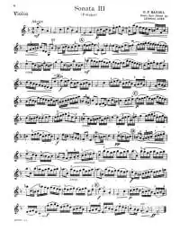 Free Violin Sheet Music - G. F. Händel – Violin Sonata No. 3 in F major Adagio