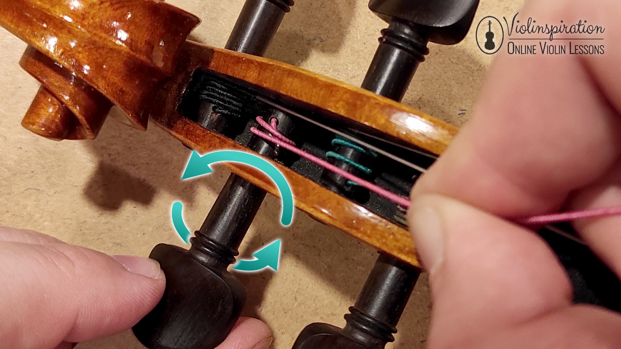 How to Change Violin Strings - Winding the String On a Peg