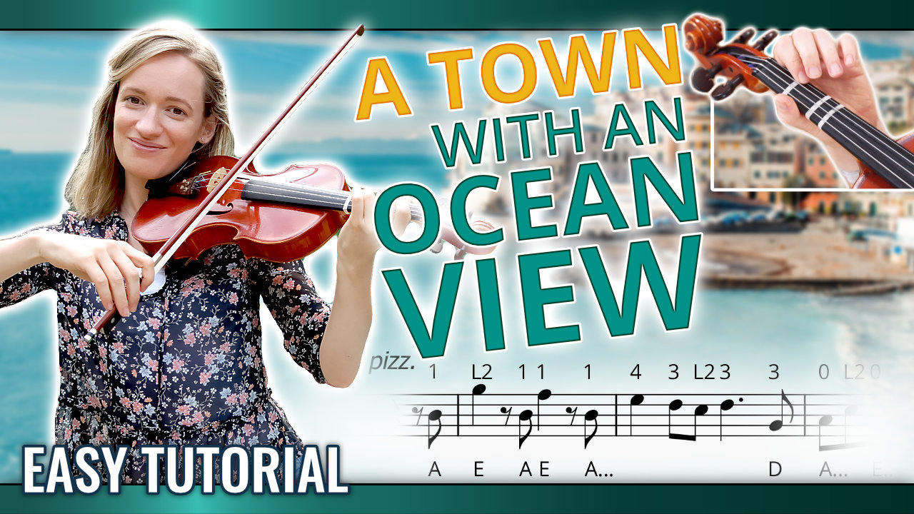 Video lesson – How to Play A Town With An Ocean View – Kiki Delivery Service – Beginner Violin Tutorial Sheet Music