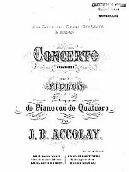 Intermediate Violin Concertos - Accolay – Violin Concerto in A minor