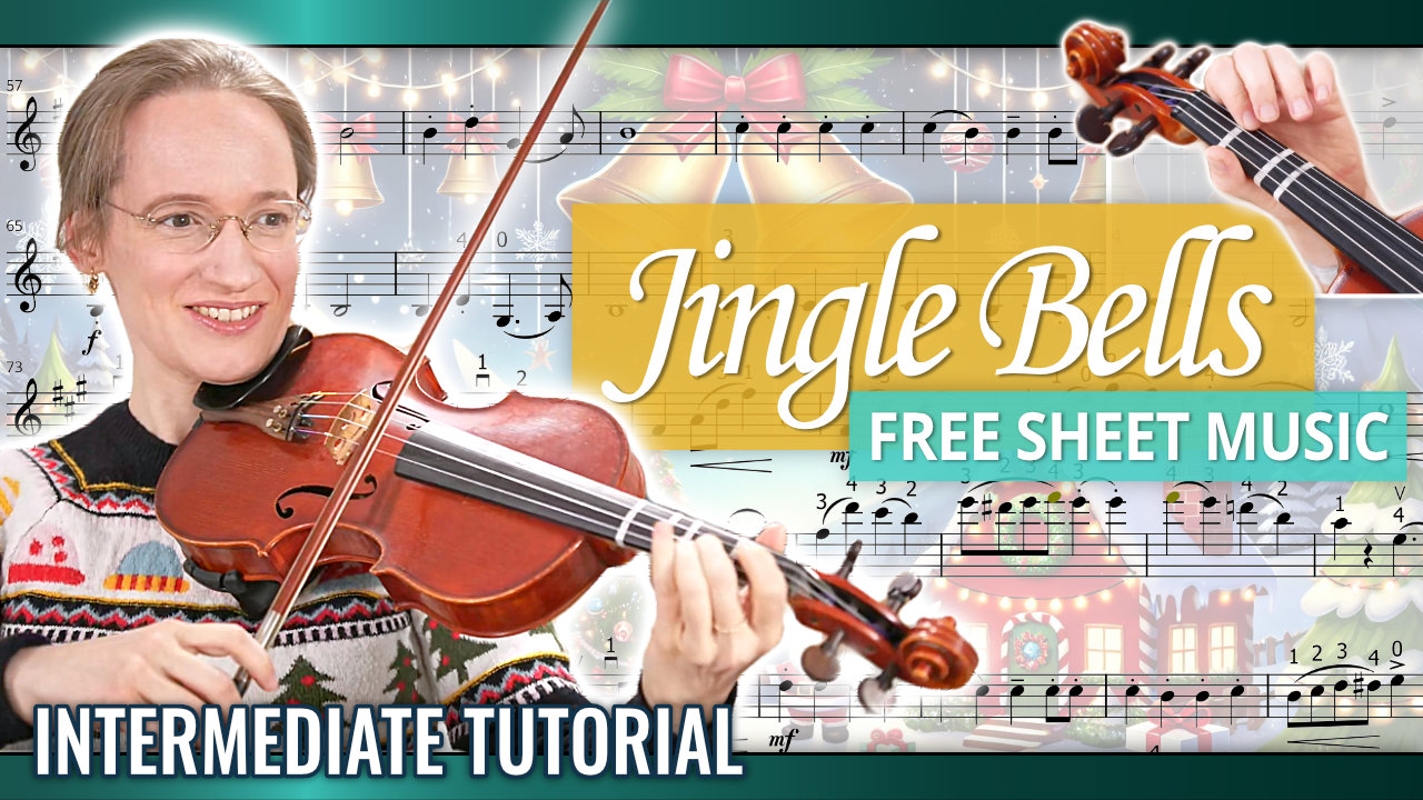 Jingle Bells Intermediate Violin Tutorial Free Violin Sheet Music + Piano Accompaniment