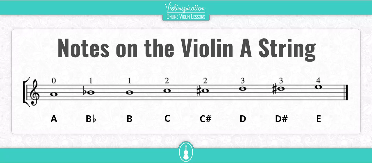 Notes on the Violin A String - Notes