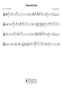 Summertime Violin Sheet Music Tutorial online lesson