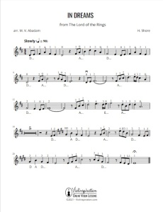 Violin Lesson - Lord of the Rings - In Dreams - Howard Shore - Violin Tutorial Sheet Music