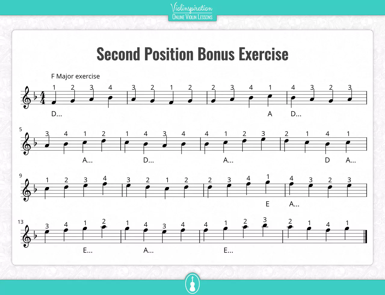 Violin Second Position - Bonus Exercise