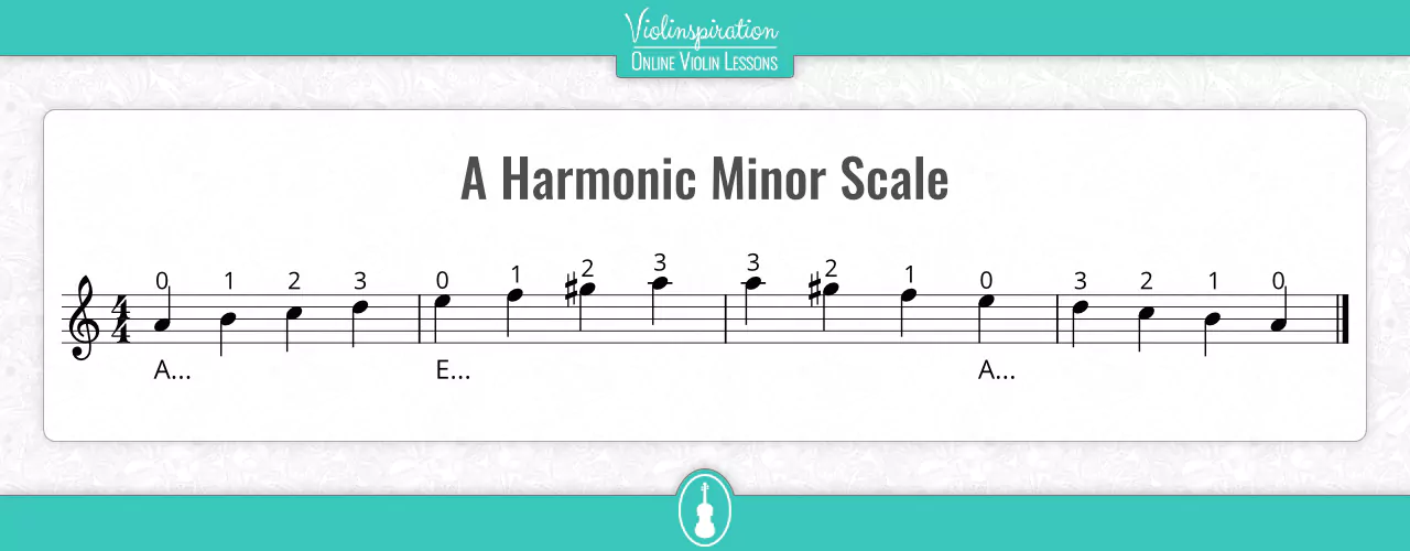 a minor scale violin - harmonic scale