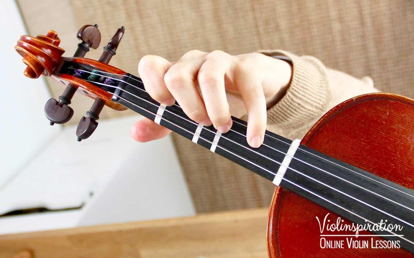 finger placement on violin - first position