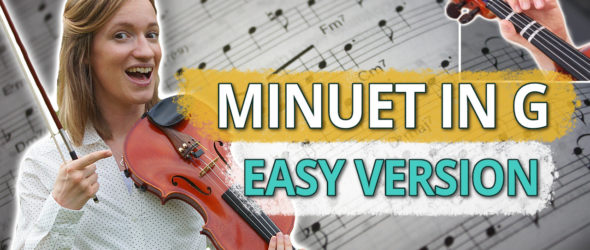 Violin Lesson - Minuet in G (Easy Version in D Major) Violin Sheet Music Turorial