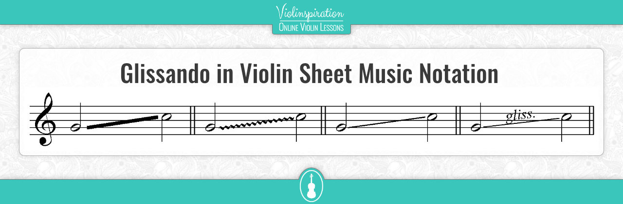 music ornaments - Glissando in Violin Sheet Music Notation