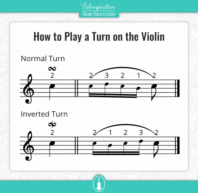 music ornaments - how to play normal and inverted turn