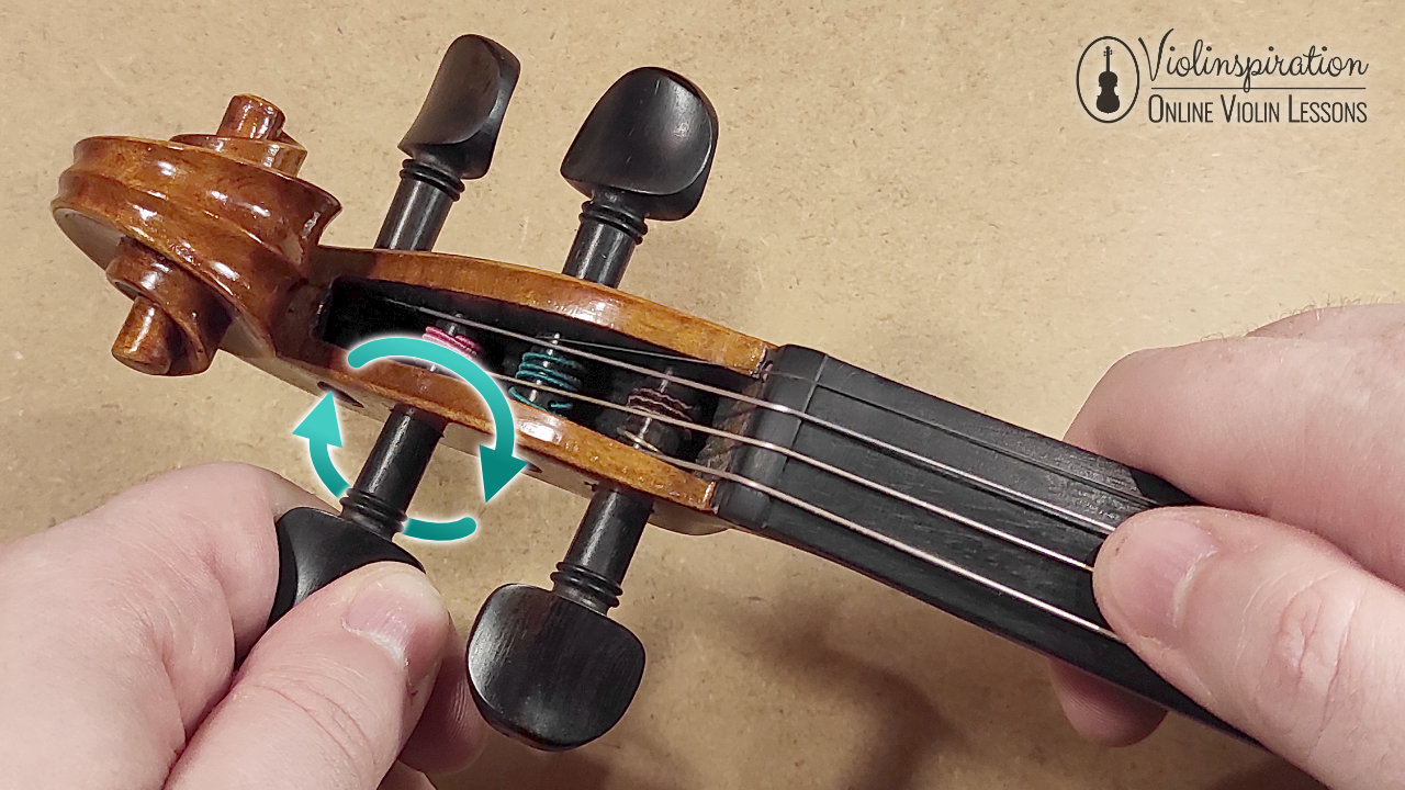 violin fine tuners - installing 2