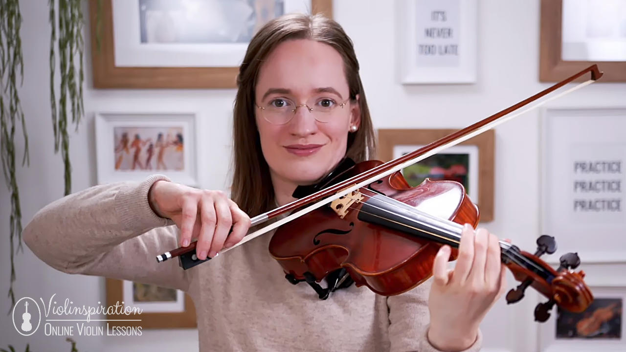 violin first position - Julia practicing