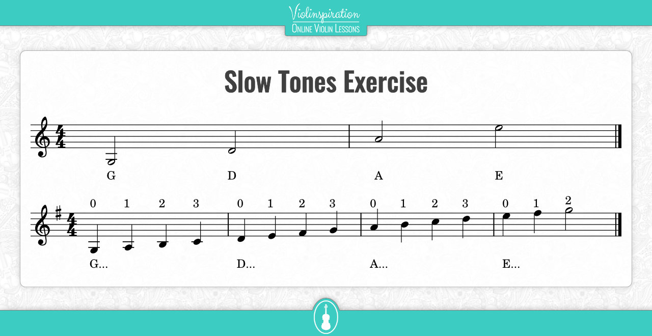 violin first position - Slow Tones Exercise