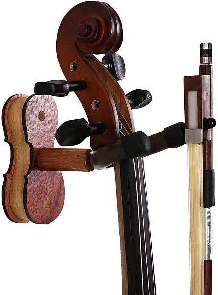 violin holder - Hardwood Violin Hanger with Bow Holder