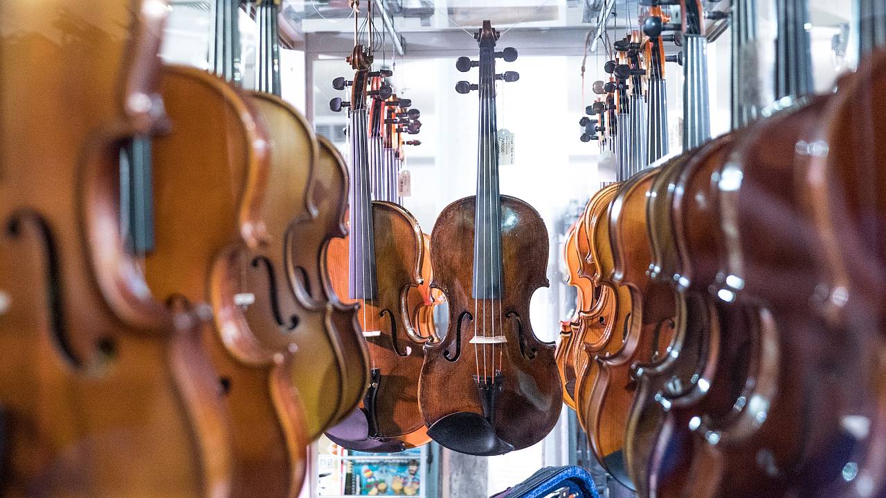 violin holder - violin shop